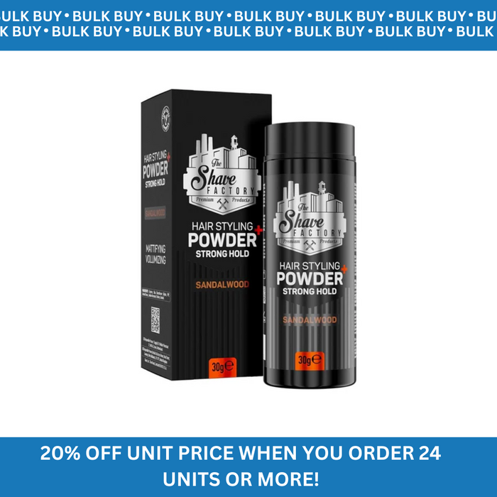The Shave Factory Hair Styling Powder 30g - Sandalwood BULK BUY