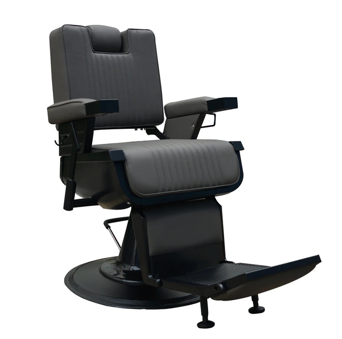 George Mens Barber Chair with Towel Holder & Clipper Hook - Grey