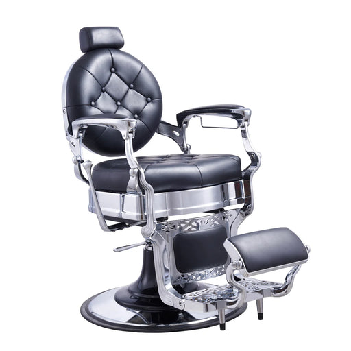 Vanquish Barber Chair - Black with Chrome Frame