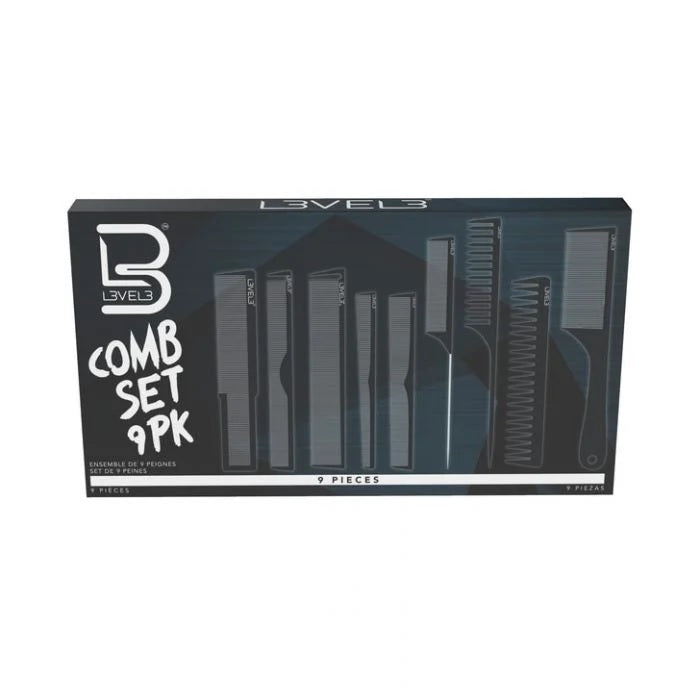 L3VEL3 Hair Combs 9 Piece Set