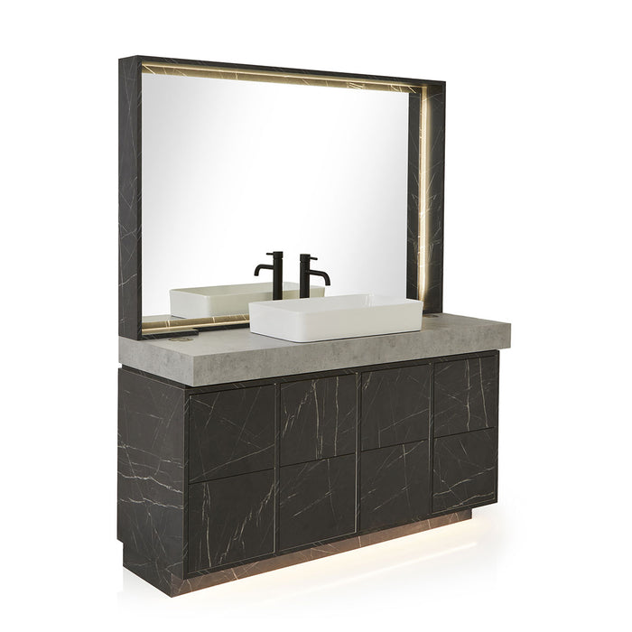 REM Oxford Barber Unit with Basin & Full Mirror