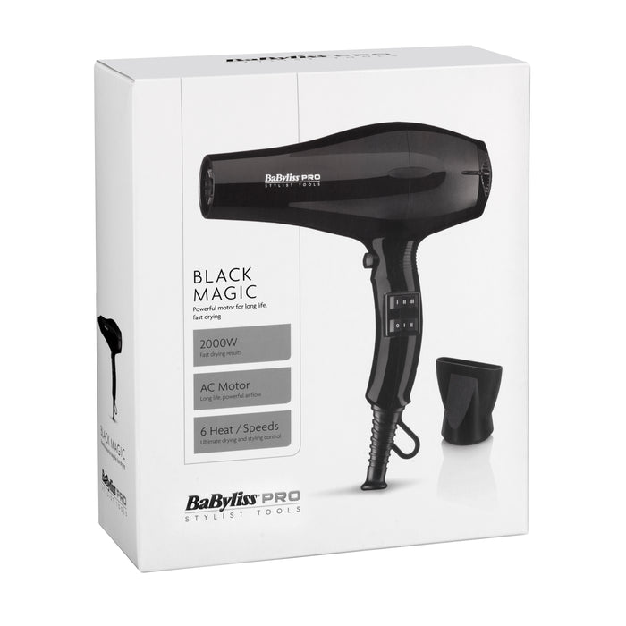 Babyliss Pro Black Magic Hair Dryer 2000 Watts - MCR Barber Supplies