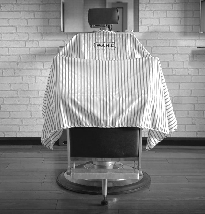 Wahl Professional Barber Cape / Gown - Pin Stripe - MCR Barber Supplies