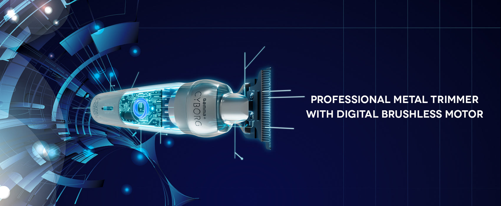 Gamma+ Cyborg Digital Brushless Motor Cordless Hair Trimmer