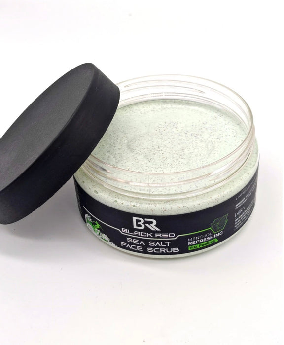 Black Red Sea Salt Face Scrub Menthol Refreshing 220ml