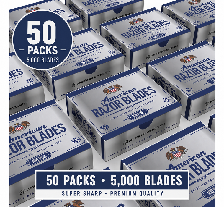 American Razor 5000 Blades  (50 Packs) Single Edge Razor Blades - MCR Barber Supplies
