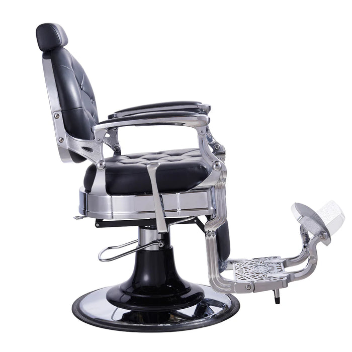 Vanquish Barber Chair - Black with Chrome Frame