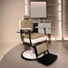 Modern salon chair with beige cushioning in a stylish interior setting