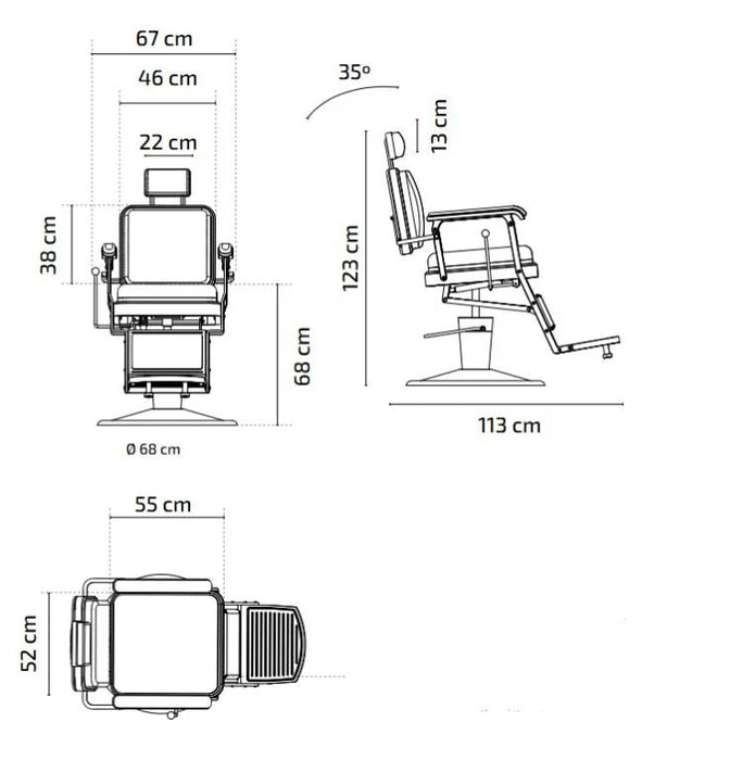 Mirplay Serge Latte Barber Chair