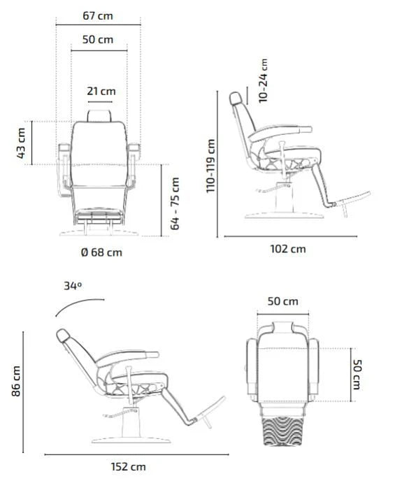 Mirplay Hugo Barber Chair Brown