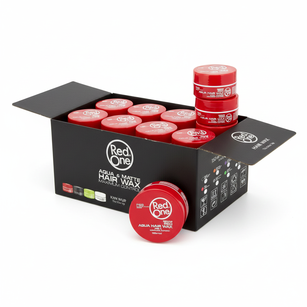 Red One Aqua Styling Wax Red 150ml (48 Tubs Full Box) — MCR Barber Supplies