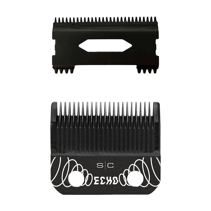 Gamma+ Echo Black DLC Clipper Blade and Shallow Tooth Cutting Blade