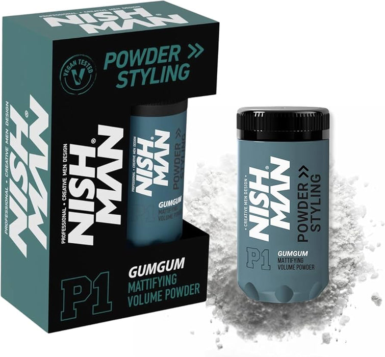 Nishman Hair Styling Mattifying Volume Powder - P1 Gumgum 20g - MCR Barber Supplies