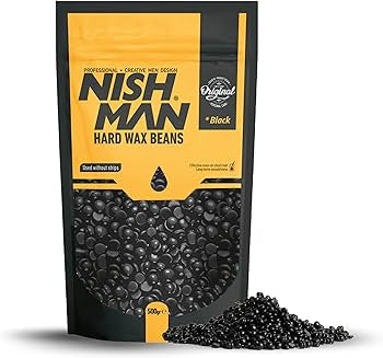 Nishman Hard Wax Hair Removal Beans - Black 500g - MCR Barber Supplies