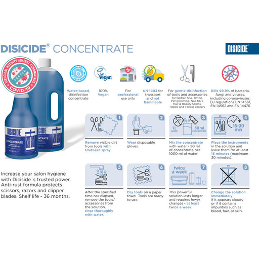 Disicide Concentrate 500ml - New Formula - MCR Barber Supplies