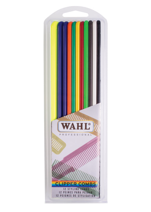 Wahl 12 Pack Flat Top Coloured Clipper Combs