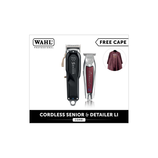 Wahl Cordless Senior & Detailer Combi Set + Free Cape - MCR Barber Supplies