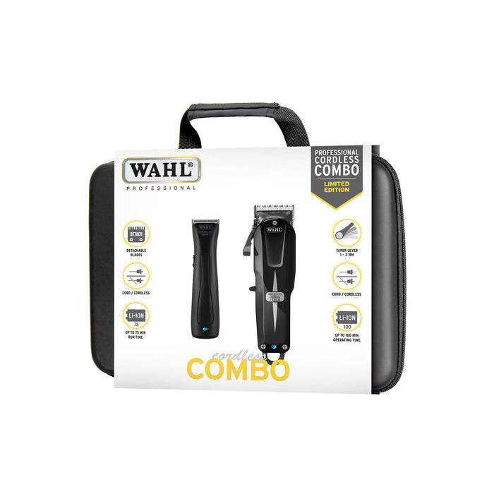 Wahl Cordless Super Taper Clipper and Beret Trimmer Combo Kit Black