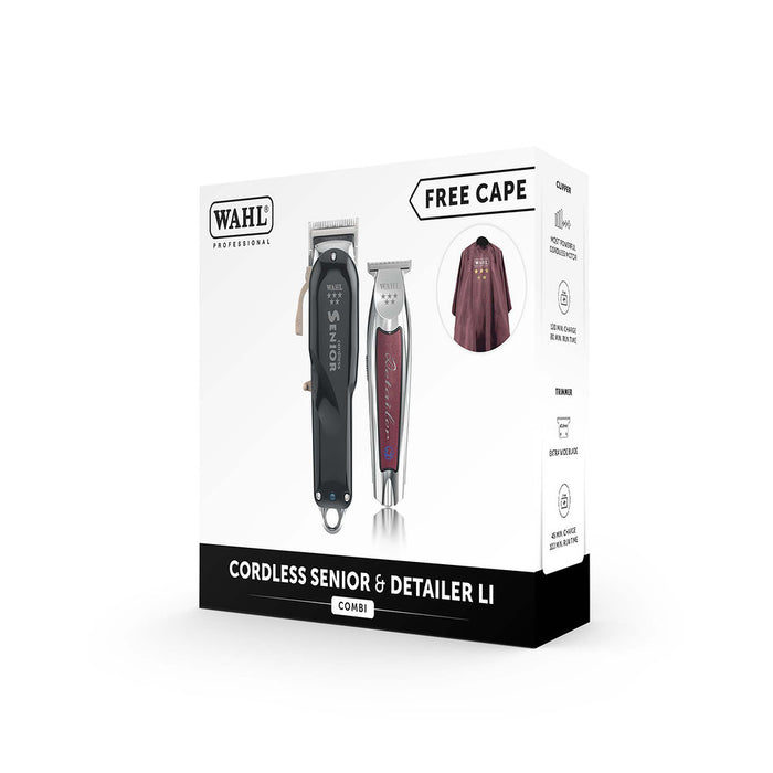 Wahl Cordless Senior & Detailer Combi Set + Free Cape - MCR Barber Supplies