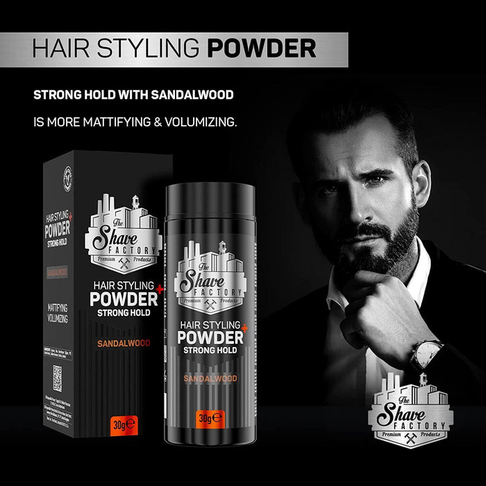 The Shave Factory Strong Hold Styling Powder 30g - Sandalwood